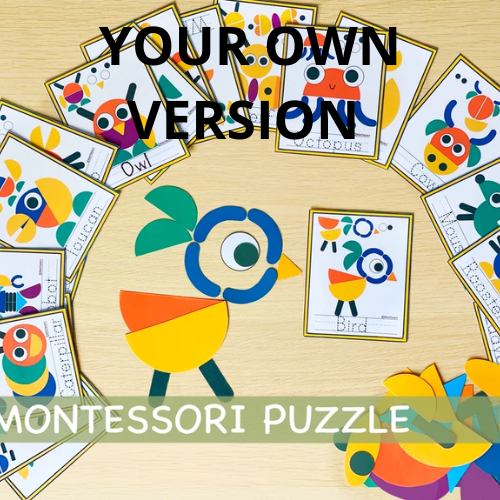 printable Montessori puzzles-montecards